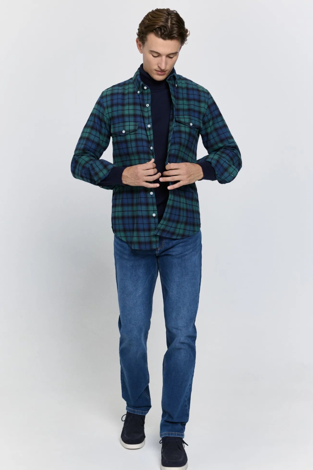 Camisa xadrez com caimento relaxado