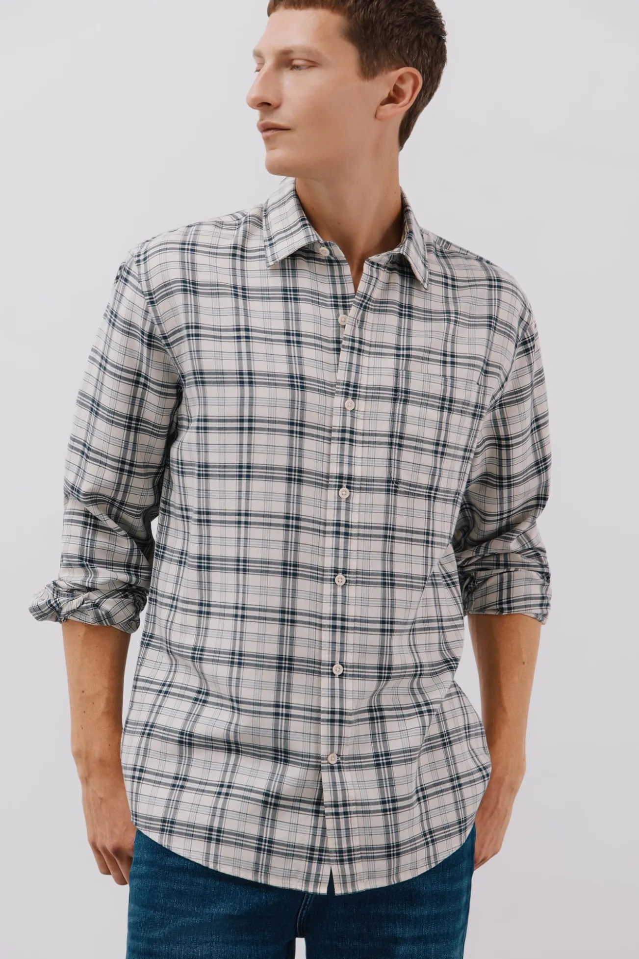 Camisa xadrez tencel