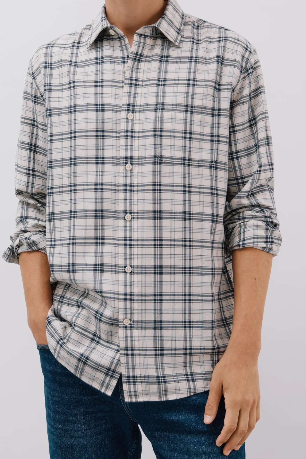Camisa xadrez tencel
