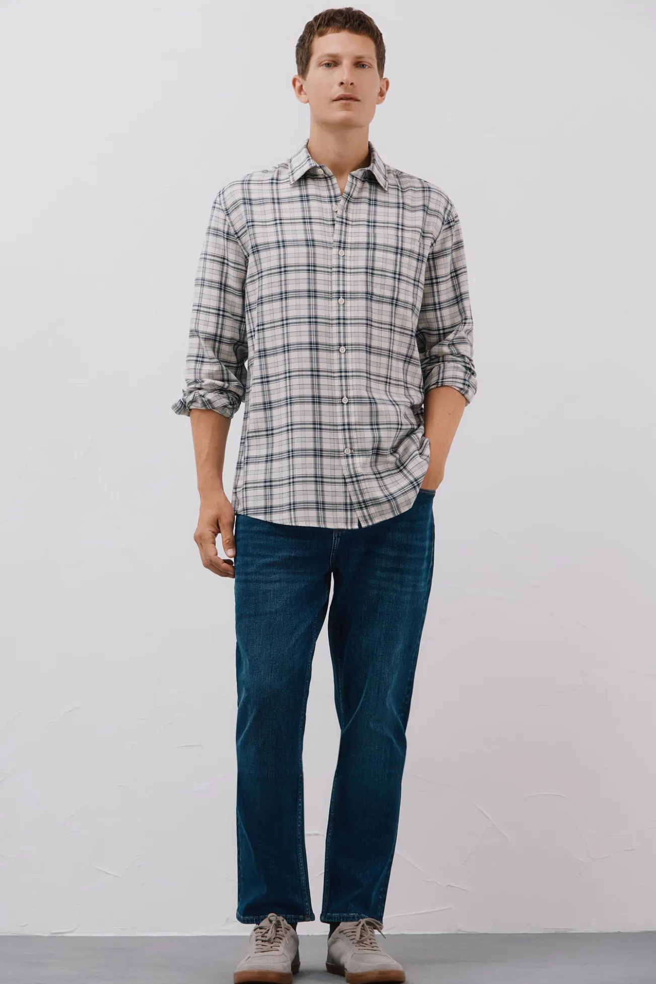 Camisa xadrez tencel