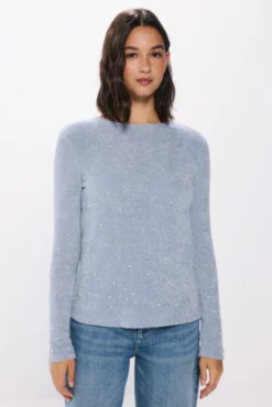 Camiseta chenille pérola