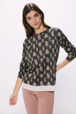 Camiseta combinada estampada