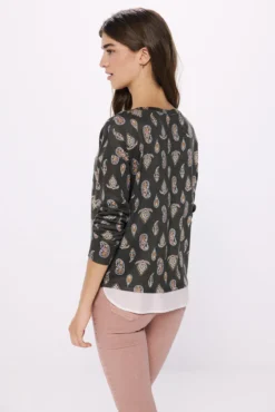Camiseta combinada estampada