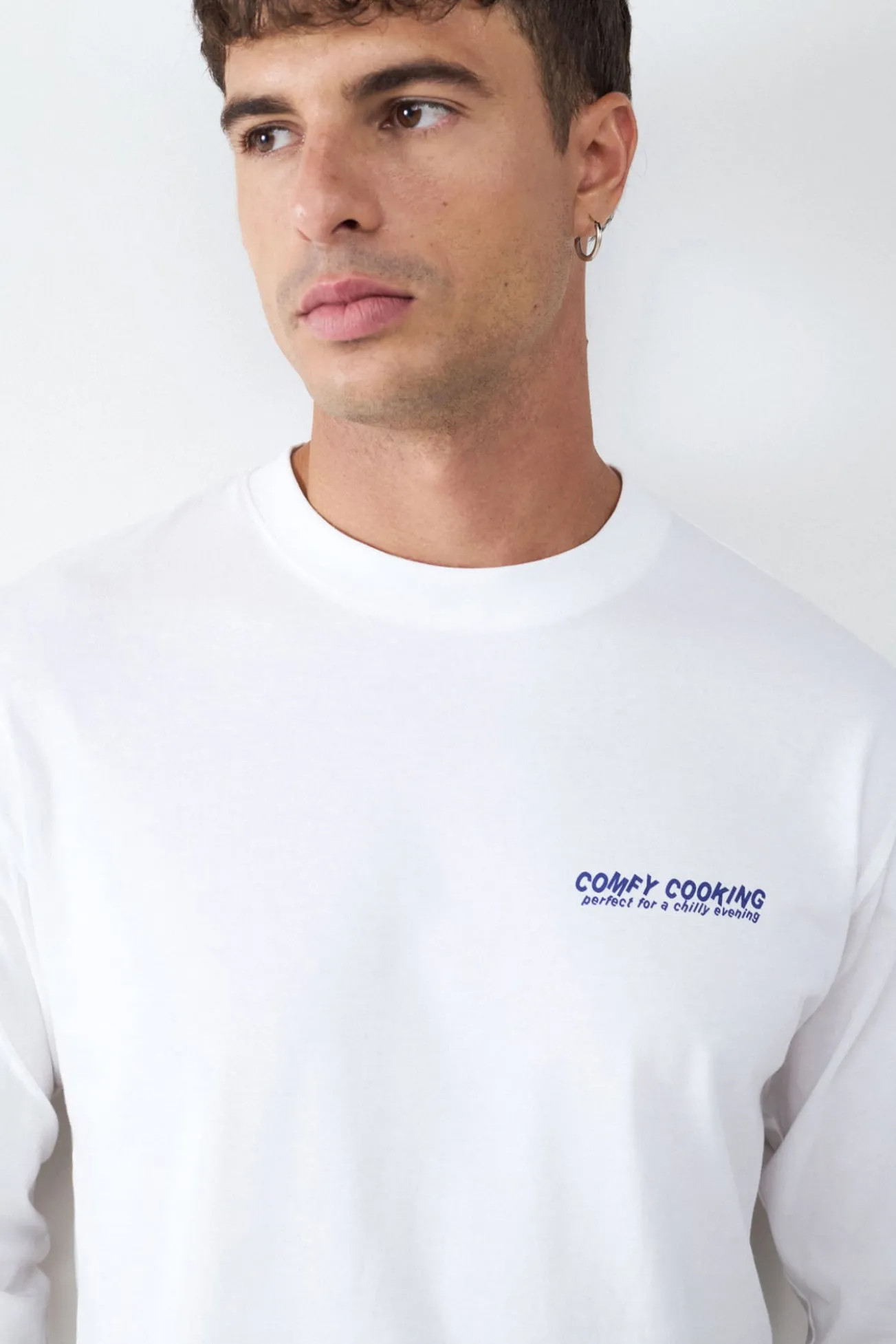 Camiseta de manga manga comprida com estampa de piquenique