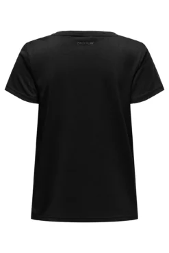 Camiseta de manga manga curta com gola em V e tecido com efeito água