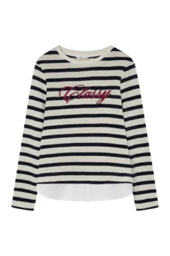 Camiseta estampada combinada em chenille