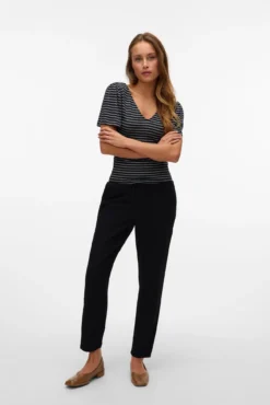 Camiseta riscas com mangas sino