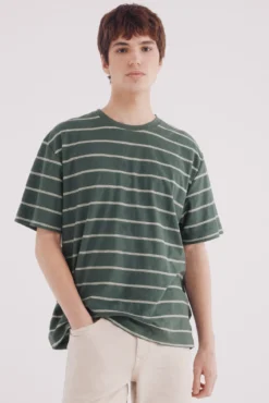 Camiseta riscas de algodão