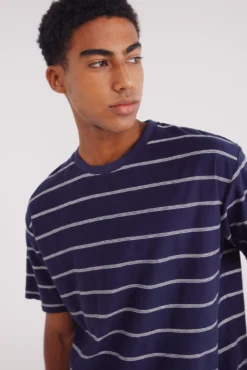 Camiseta riscas de algodão