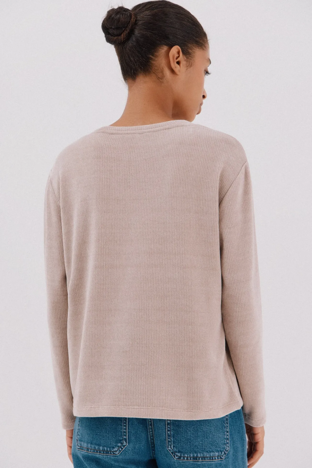 Camiseta riscas em chenille