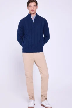 Camisola Canalé com fecho médio