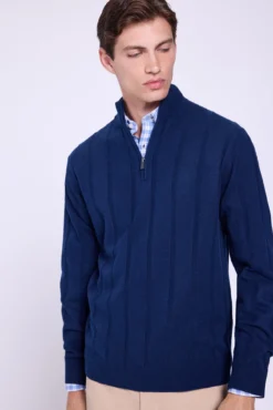 Camisola Canalé com fecho médio