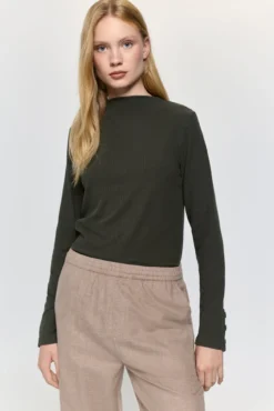 Camisola com efeito veludo cotelê de soft touch