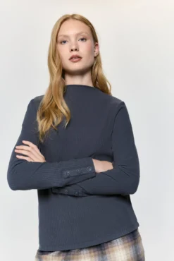 Camisola com efeito veludo cotelê de soft touch