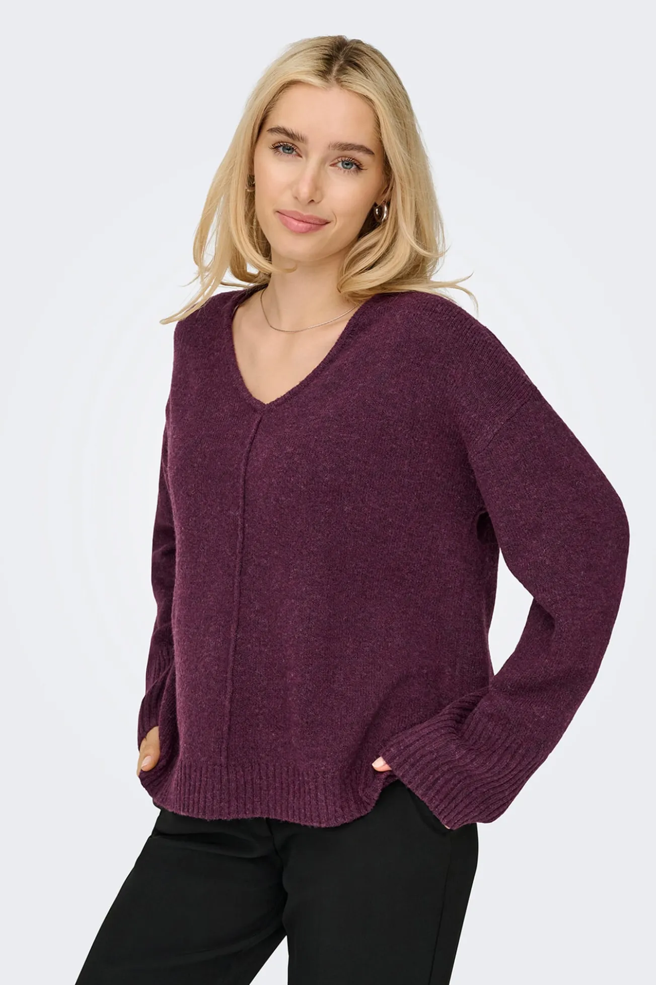 camisola com gola em V