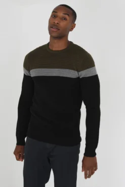 Camisola com painéis com canelado