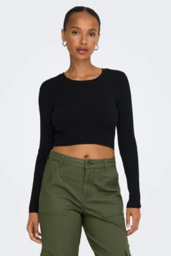 Camisola cropped canelada