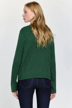 Camisola decote em V com fio metálico