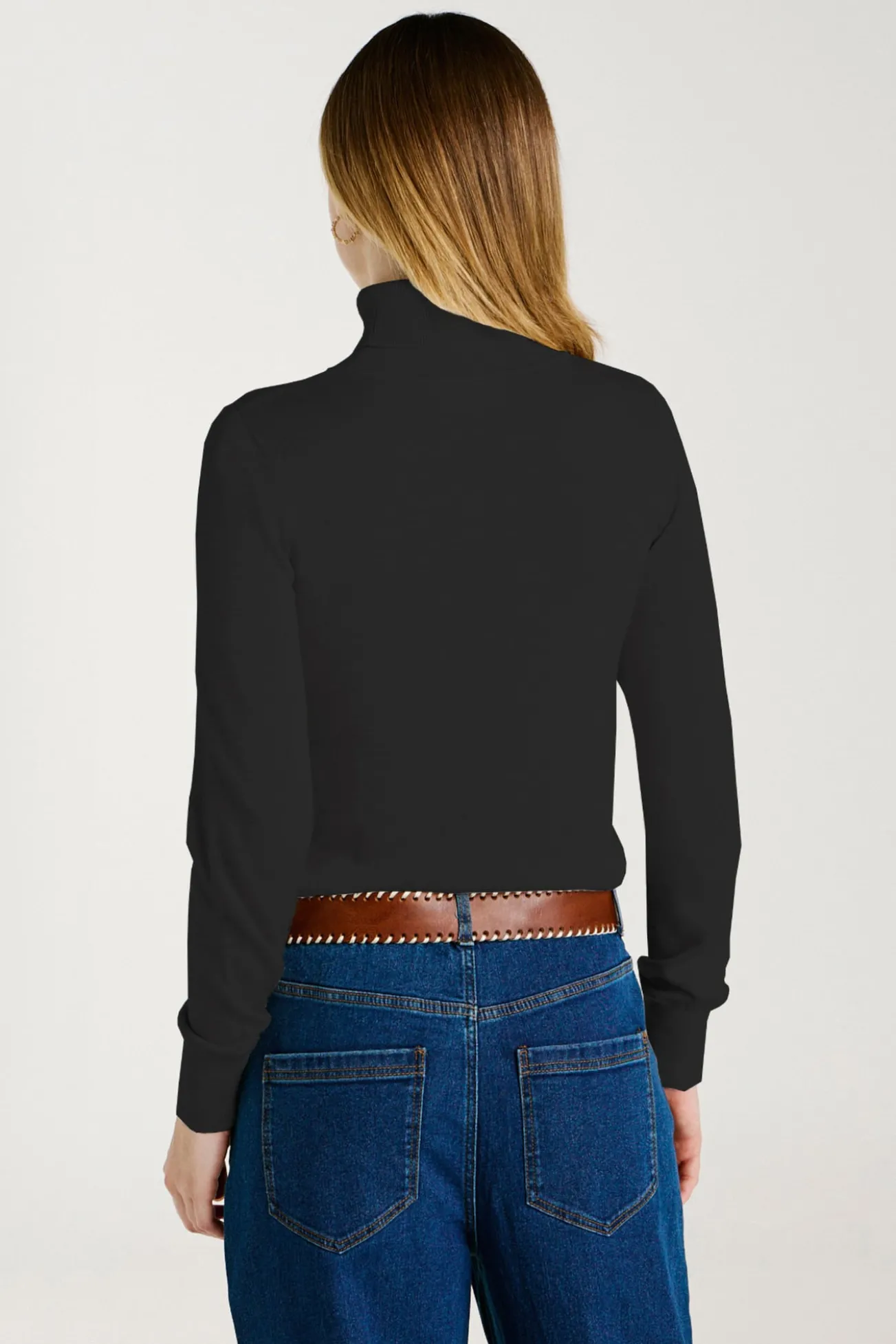 Camisola de gola alta com viscose