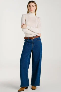 Camisola de gola alta com viscose