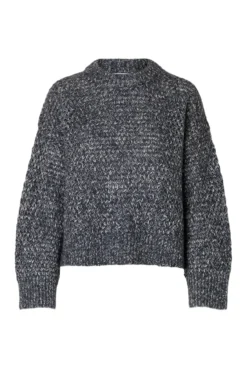 Camisola de gola caixa de algodão orgânico