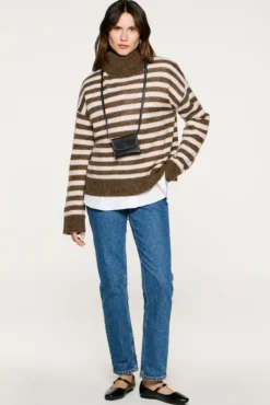 Camisola de gola de lã e alpaca