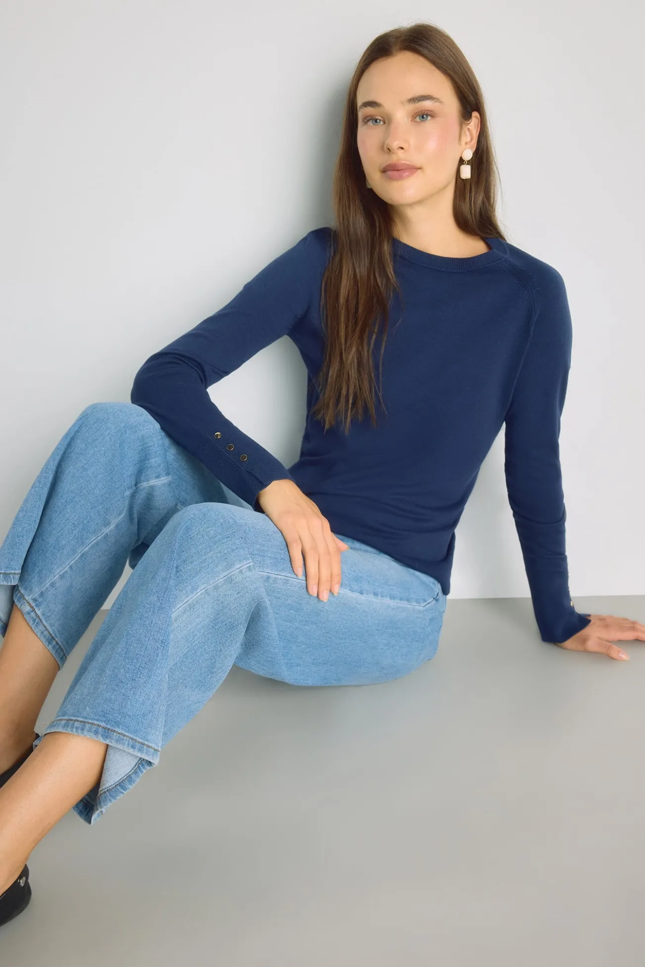 Camisola de gola redonda