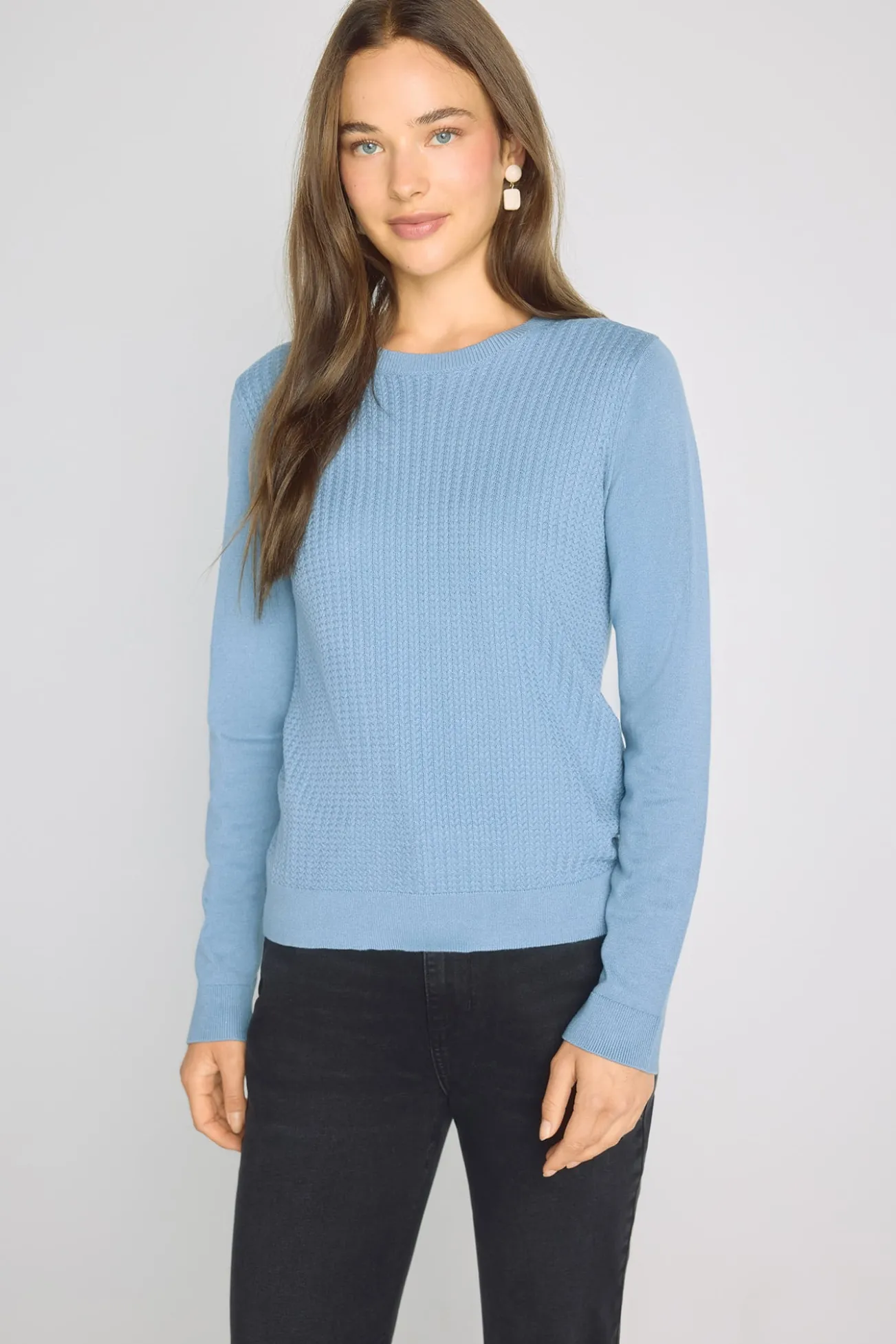 Camisola de gola redonda com estrutura