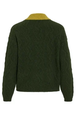 Camisola de lã com botões no gola