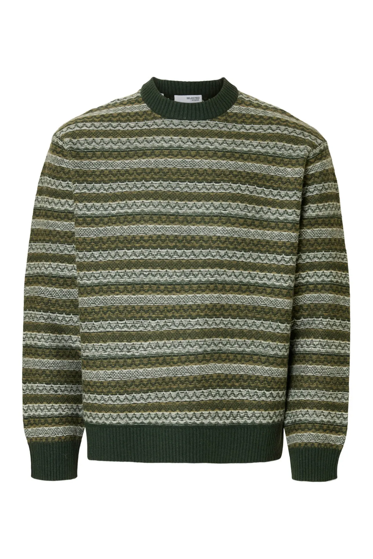 Camisola de lã com gola caixa
