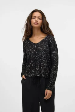 Camisola de lurex e lantejoulas