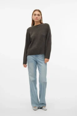Camisola de malha com gola redonda