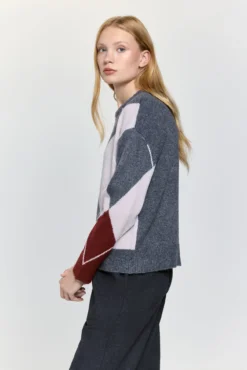 Camisola de malha com losangos