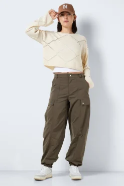 Camisola de malha rendilhada