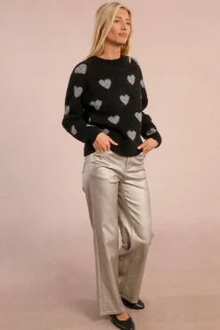 Camisola de manga comprida com detalhe de coração
