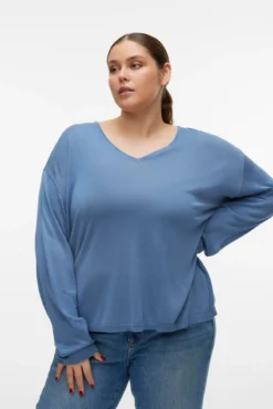 Camisola de manga comprida e gola em bico Curve
