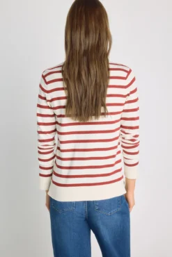 Camisola de riscas gola redonda