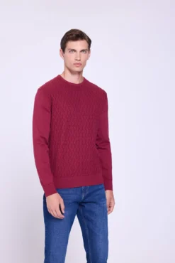 Camisola estruturado com gola redonda