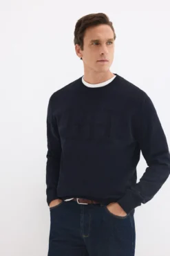 Camisola gola redonda logo grande no peito