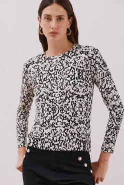 Camisola malha estampada