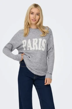 Camisola oversized com texto PARIS
