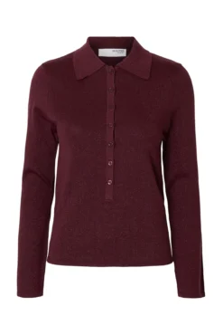 Camisola polo de manga comprida com glitter