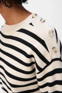 Camisola riscas botões