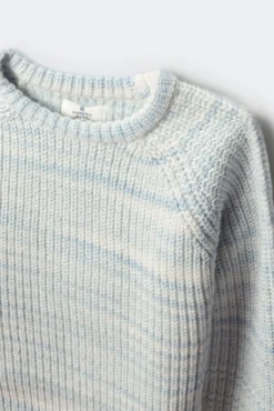 Camisola riscas de lurex para meninas.