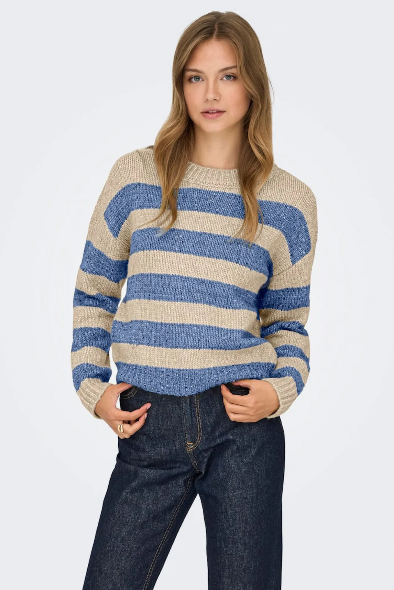 Camisola riscas e com lantejoulas