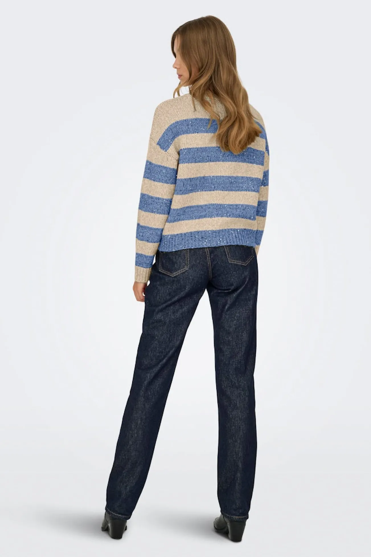 Camisola riscas e com lantejoulas