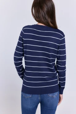 Camisola riscas gola redonda