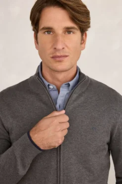 Cardigan canelado