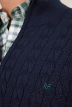 Cardigan com logo e meio zíper
