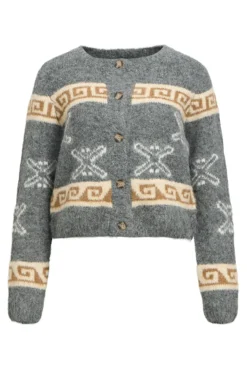 Cardigan de lã estampado